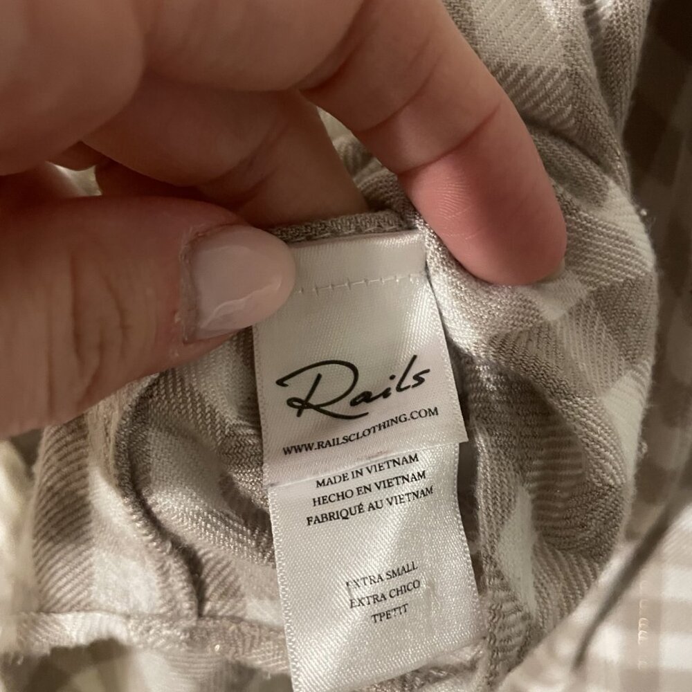 Rails Button Down Women's Size X-Small, White And… - image 3